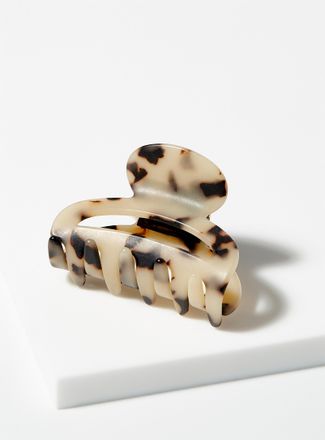 Simons Small geo flecked half-moon clip