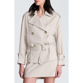 Kenneth Cole Double Breasted Short Trench Coat in Oxford Stone at Nordstrom, Size X-Large