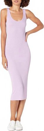 Enza Costa Silk Rib Tank Midi Dress In Aster