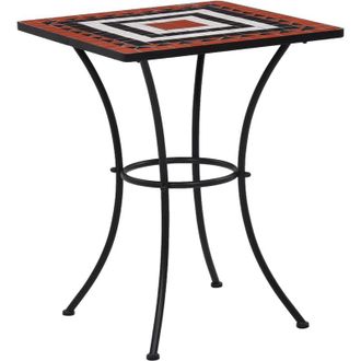 vidaXL Vidaxl - Tavolino Bistrot con Mosaico Terracotta e Bianco 60 cm Ceramica