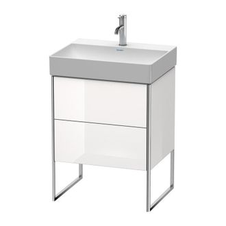 Duravit Duravit Xsquare Mueble De Pie 58,4 X 46,0 Cm,2 Cajones, Para Lavabo Durasquare 235360, Color (frente/cuerpo): Perla De Albaricoque Laca De Alto Brillo
