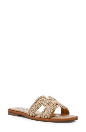 Steve Madden Hadyn Woven Strap Slide Sandal in Raffia at Nordstrom, Size 5.5