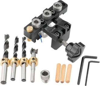 OEM Gu&iacute;a De Perforaci&oacute;n 3 En 1 Para Carpinter&iacute;a: Gu&iacute;a De Perforaci&oacute;n Ajustable, Posicionador De Punzones, Abridor De Agujeros Para Madera, Herramientas Pa