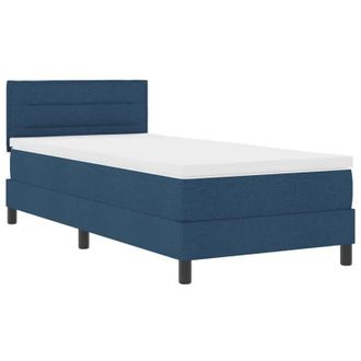vidaXL Cama Tipo Box Spring Con Colch&oacute;n Azul 100 X 200 Cm Tela Vidaxl