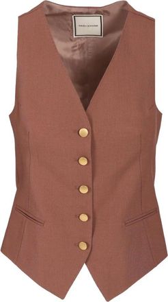 Tagliatore Gaelle Gilet - Dames - Gillet - Bruin - XS - Wol - Kostuums