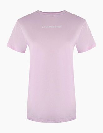 Love Moschino Womens Love Moschino Bold Logo Pink T-Shirt - Purple - Size: 18/16