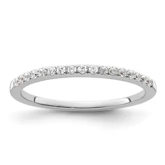 Diamond2Deal 14k White Gold Lab Grown Diamond Wedding Band Ring 0.17Ct Clarity- VS Color- G-H