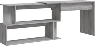 vidaXL Vidaxl - Escritorio Esquina Madera Contrachapada Gris Sonoma 200x50x76cm