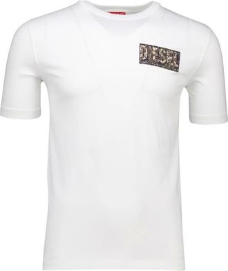 Diesel Tops, Heren, Wit, M, Wit T-shirt met stijlvol ontwerp