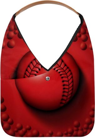 Generic Baseball Ball Background Reusable Lightweight Grocery Bags - Foldable Into Compact Pouch, Washable & Sturdy, Multipurpose for Shopping and Travel