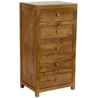 Wanderlust Deco Sinfonier De Madera Marr&oacute;n 5 Cajones 60x45x116h Cm