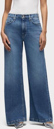 Hudson Jodi Loose Fit Wide Leg Jeans In Lake