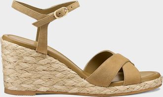 Stuart Weitzman 65mm Dayna Suede Espadrille Wedge Sandals