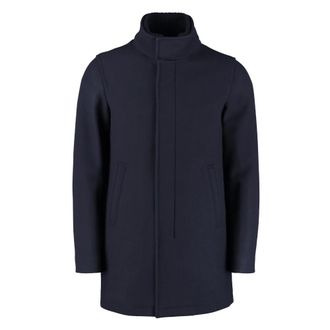 Herno Jassen, Heren, Blauw, L, Wol, Wolmix Jas