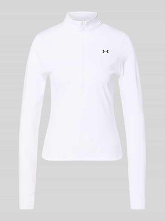Under Armour Longsleeve mit Stehkragen und Rei&szlig;verschluss in Weiss, Gr&ouml;&szlig;e XL