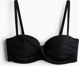 H&M Wattiertes Balconette-Bikinitop - Schwarz