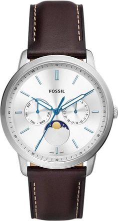 Fossil Minimalistisch Eco-Lederen Horloge Neutra Stijl - Heren - Horloges - Veelkleurig - ONE Size - Accessoires