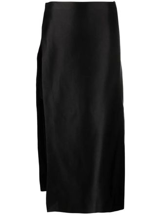 The Row Kanita layered silk skirt - Black