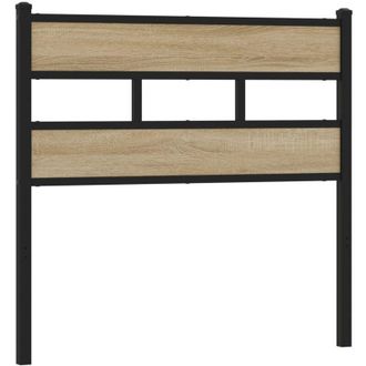 vidaXL Cabecero De Acero Y Madera De Ingenier&iacute;a Roble 107 Cm Vidaxl