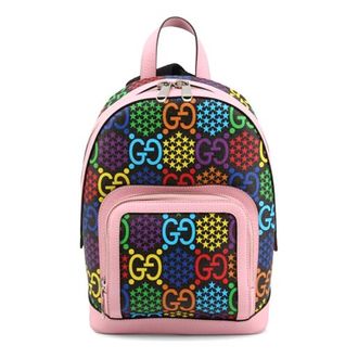 Gucci (WMNS) Gucci Psychedelic Multi-Color Logo Canvas schoolbag Backpack Pink / Multi-Color 601296-HPUEN-1191