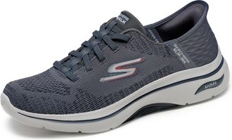 Skechers Mens Go Walk Arch Fit 2.0 Grand Select 2 Sneaker, Charcoal and Red Textile, 10.5 UK