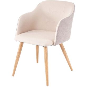 Hhg Sedia poltroncine eleganti HHG 237 design retro anni 50 metallo tessuto avorio beige