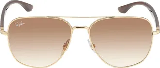 Ray-Ban Light Brown Gradient Aviator Unisex Sunglasses RB3683 001/51 56