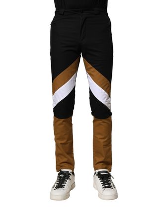 Dolce & Gabbana Multicolor Cotton Slim Fit Men Pants Elastane Nylon