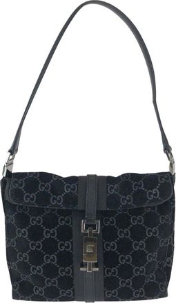 Gucci Black Suede & Leather Jackie Shoulder Bag (Authentic Pre-Loved)