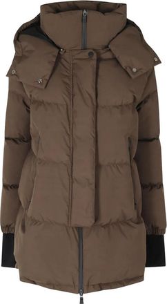 Herno 2 Laags Capuchon Donsjack - Dames - Winterjassen - Bruin - L - Polyester - Jassen