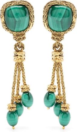 Aurélie Bidermann Miki malachite earrings - Oro