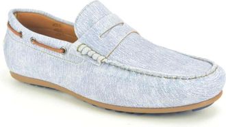 Floris Van Bommel Schoenen, Heren, Blauw, 43 EU, Denim, L.Blauw nubuc print Loafer