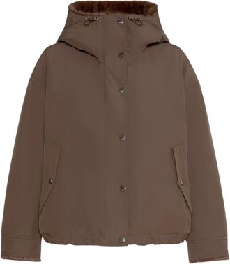 Max Mara Water-repellent Canvas Jacket - Dames - Winterjassen - Bruin - S - Jassen