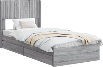 vidaXL Estructura De Cama Con Almacenamiento Y Cabecero Sonoma Gris Vidaxl