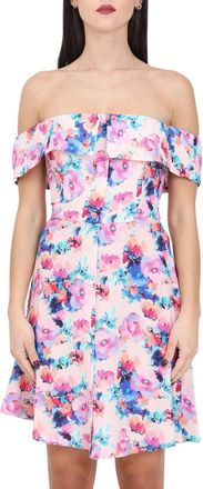 Mar De Margaritas Short Dress - Pink/Sky Blue