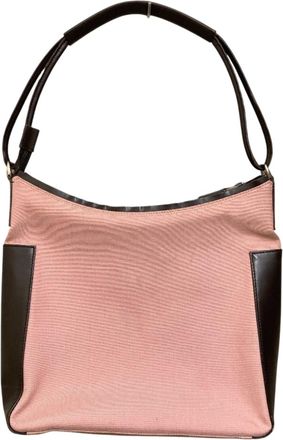 Gucci Pink Canvas Leather Tote Bag (Pre-Owned)