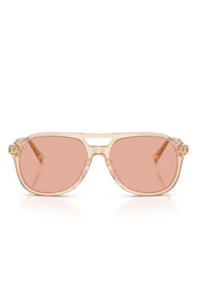 Brunello Cucinelli 56mm Pilot Sunglasses in Peach at Nordstrom