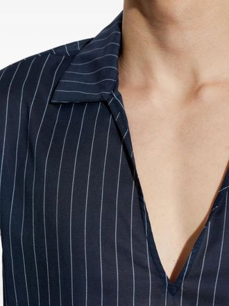 Balmain Mens Pinstripe V-Neck T-Shirt Ss26 M