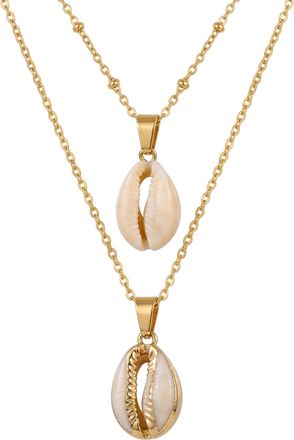 Liv Oliver 18K Gold Beach Charm Layer Necklace