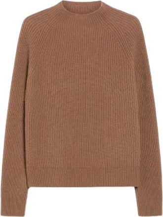 Max Mara Ines Sweater - Dames - Ronde hals truien - Bruin - XS - Wol - Truien & Vesten
