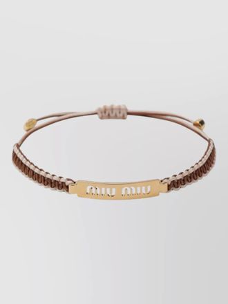 Miu Miu braided cord bracelet single strand design