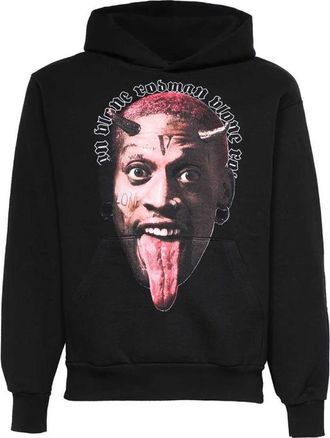 Vlone Printed Hoodie - Heren - Hoodies - Zwart - 2XL - Katoen - Hoodies & sweatvesten