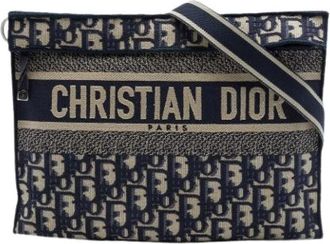 Dior Pre-owned Canvas Crossbody Bag - Dames - Vintage Schoudertas - Blauw - ONE Size - Vintage