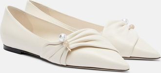 Jimmy Choo London Rafi embellished leather ballet flats