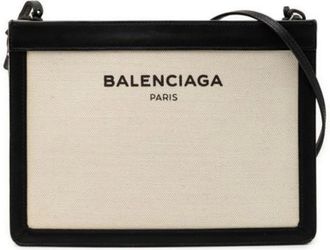 Balenciaga Pre-owned Cross Body Bags, female, Beige, Size: ONE SIZE Pre-owned Canvas Shoulder Bag