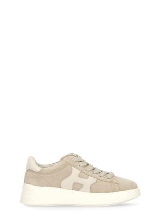 Hogan Beige Rebel Suede Logo Sneakers
