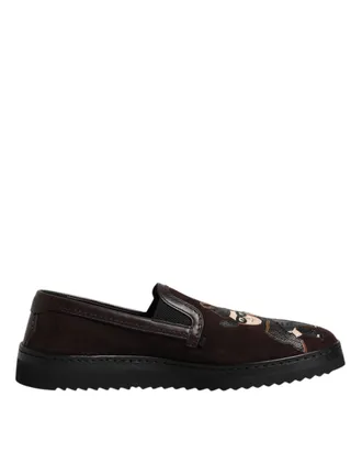 Dolce & Gabbana DG Family Embroidered Loafer - Brown