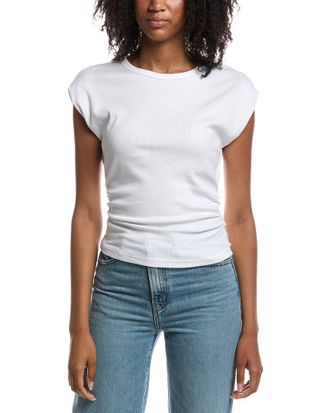 Michael Stars Joni Crewneck Power Shoulder Top