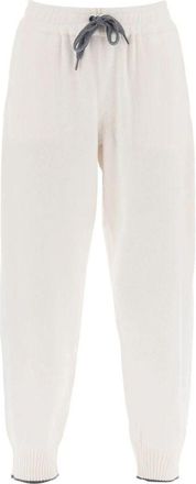 Brunello Cucinelli White Cashmere Casual Womens Pants