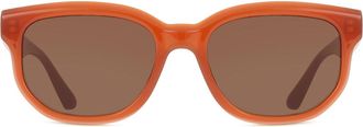 LMNT Sunglasses Round Full Rim Plastic Womens Sunglasses Orange Size 54 - Free Lenses - LMNT